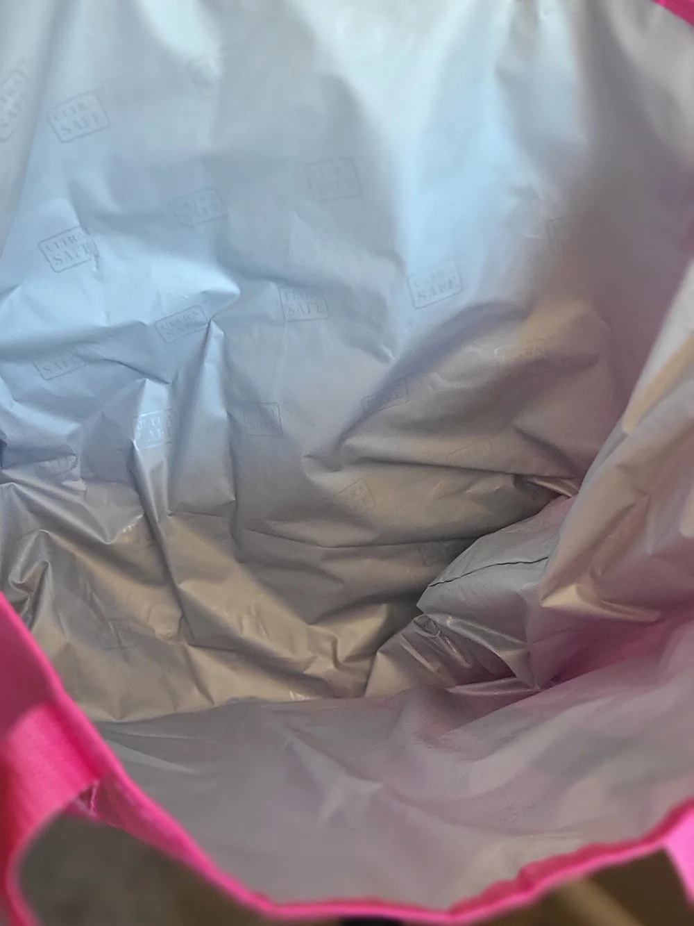 Isaac Mizrahi Black Polka Dot and Hot Pink Tandem Totes with Plastic Lining